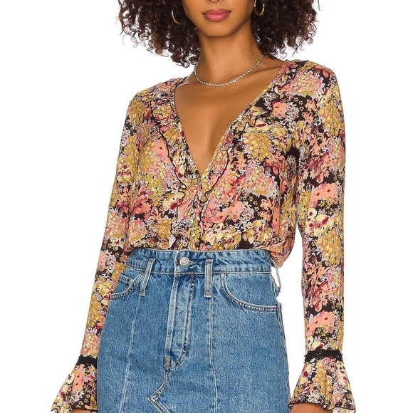 Free People NWT Heat Wave Bodysuit Midnight Combo Size Small - Picture 4 of 11